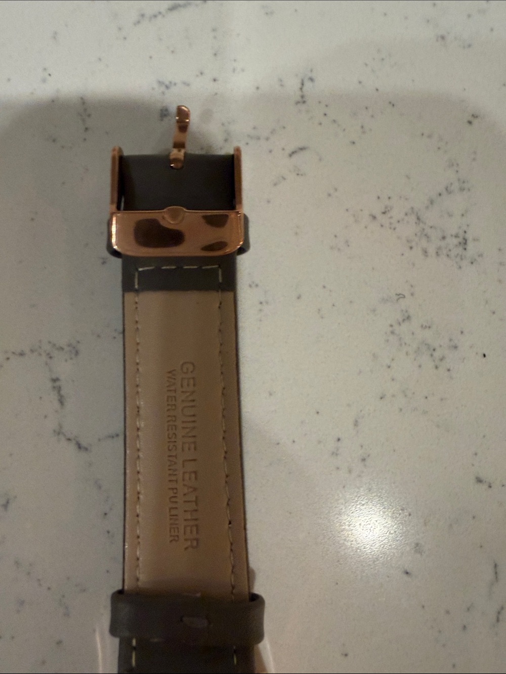 Monroe Rose Gold Dial Watch with Gray Leather Strap - Picture 4 of 6